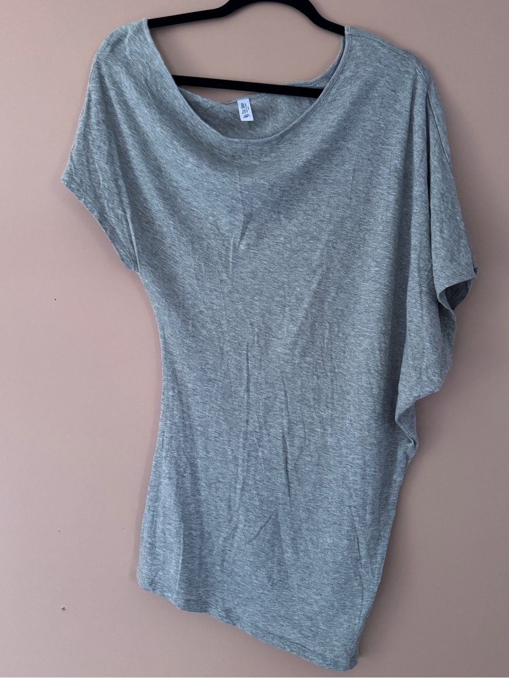 NWOT Light Gray Asymmetric Short Sleeve Tee